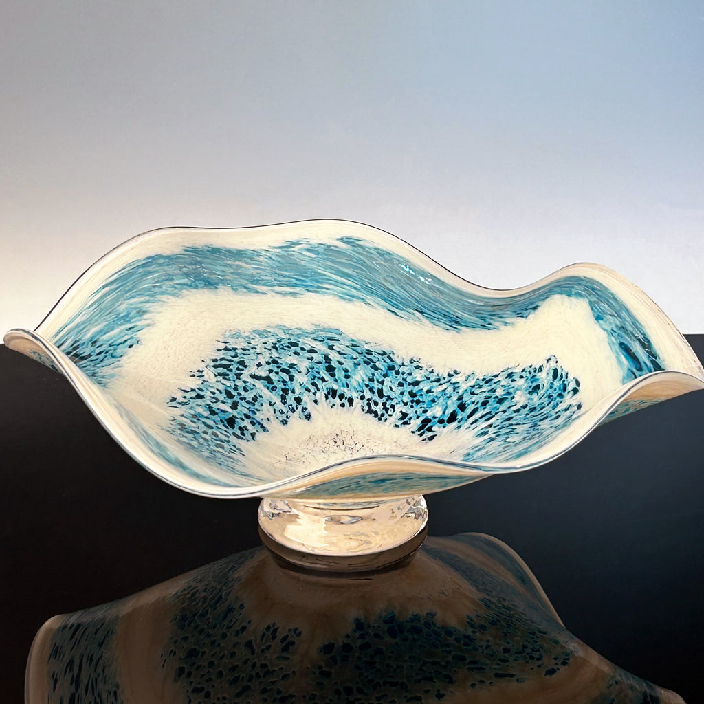 "The Wave" Blue and white Bowl