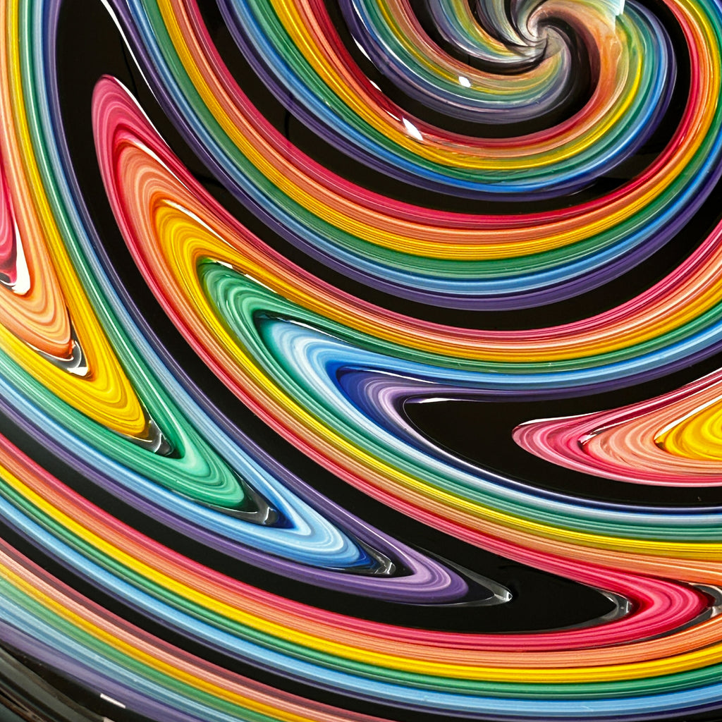 Black and Rainbow Cane Platter