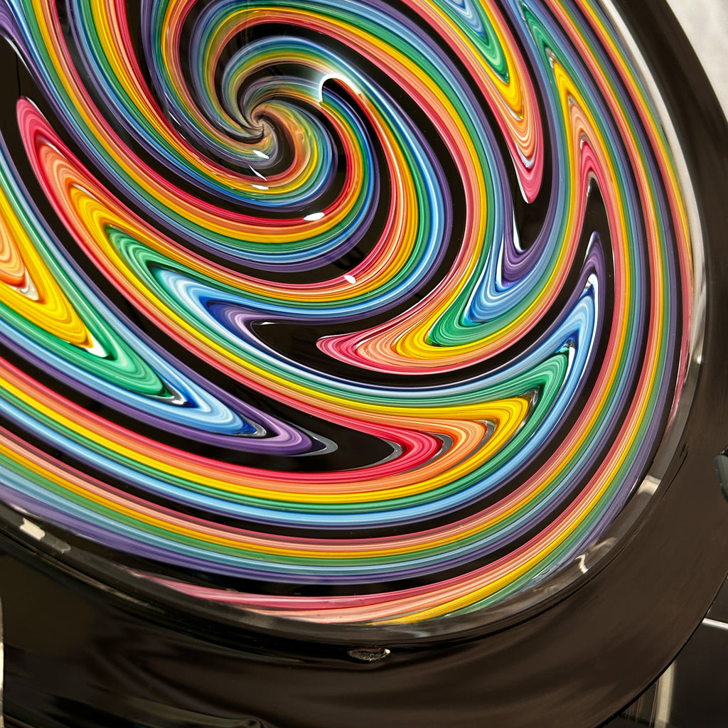 Black and Rainbow Cane Platter