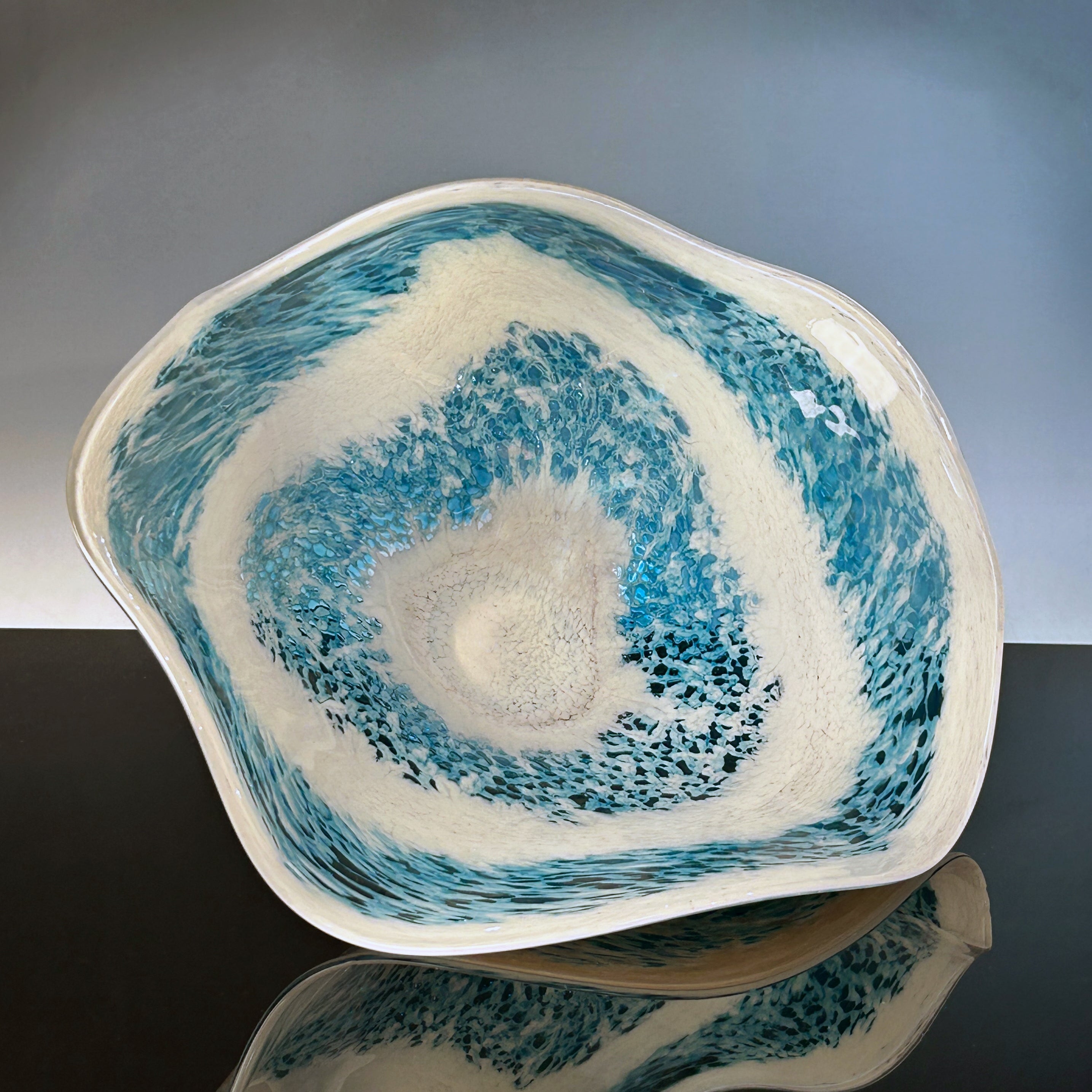 "The Wave" Blue and white Bowl