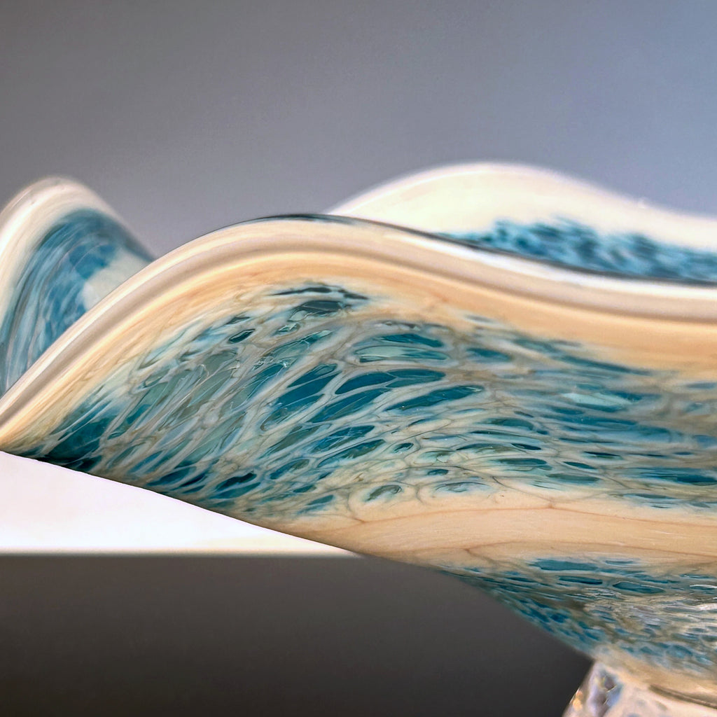 "The Wave" Blue and white Bowl