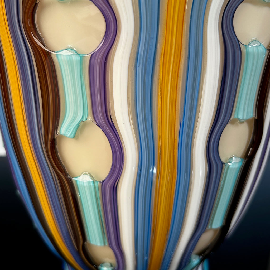 Cream Vase with Colored Cane