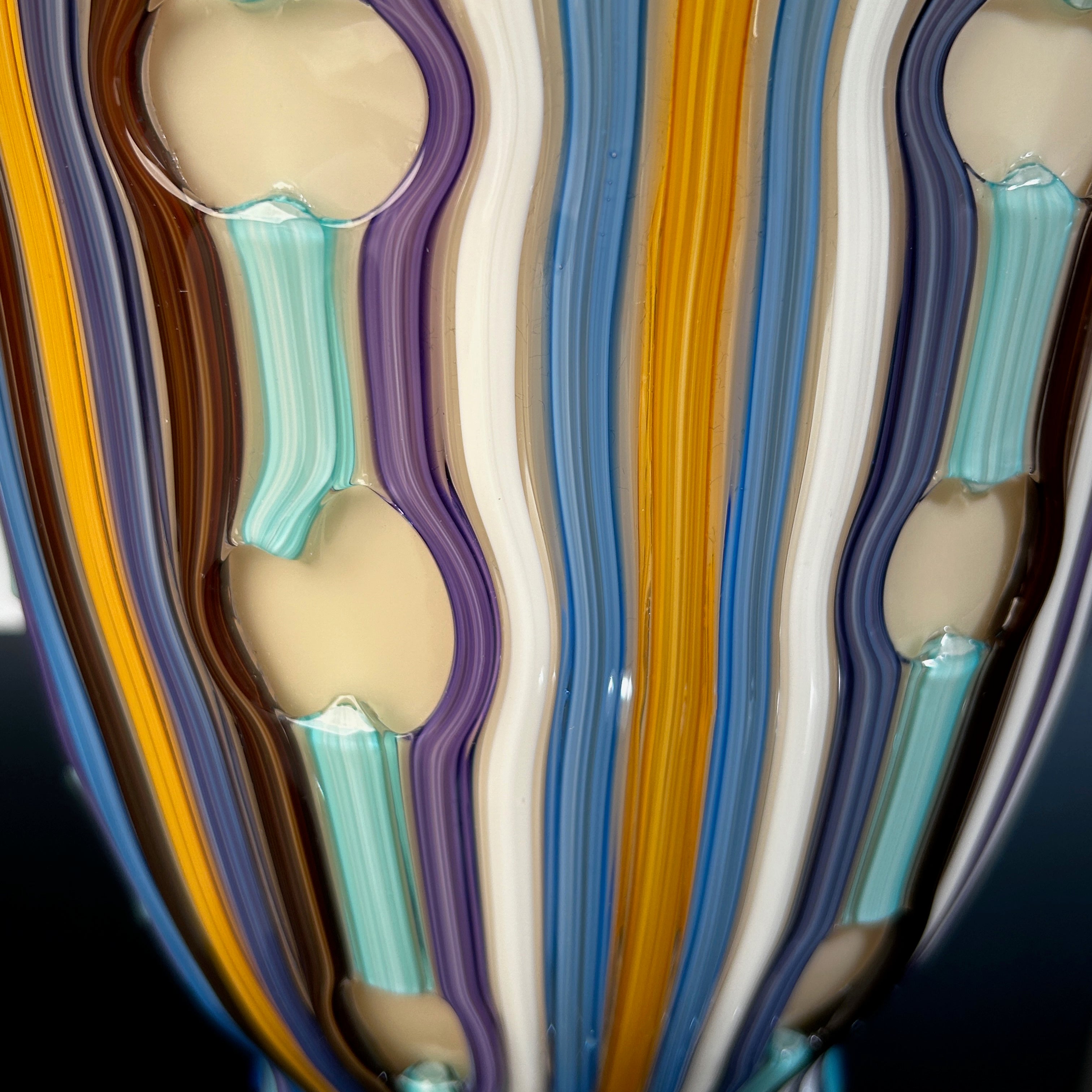Cream Vase with Colored Cane